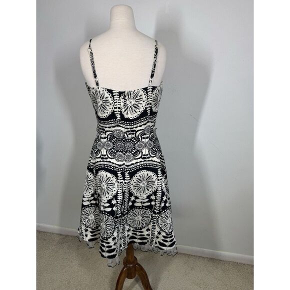 Nightway Womens Swing Dress With Crinoline Skirt Adj Straps Abstract Print Sz 10 - Picture 16 of 16